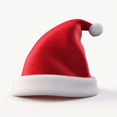 3d model of Santa Claus hat on a white background сreated with Generative Ai