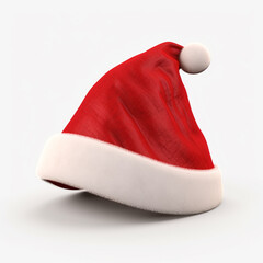 3d model of Santa Claus hat on a white background сreated with Generative Ai