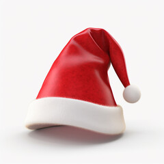 3d model of Santa Claus hat on a white background сreated with Generative Ai