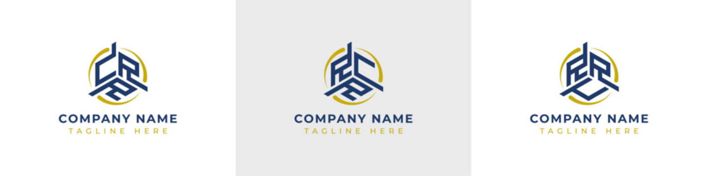 Letters CRR, RCR, RRR Monogram Logo Set, suitable for any business with CRR, RCR, RRR initials