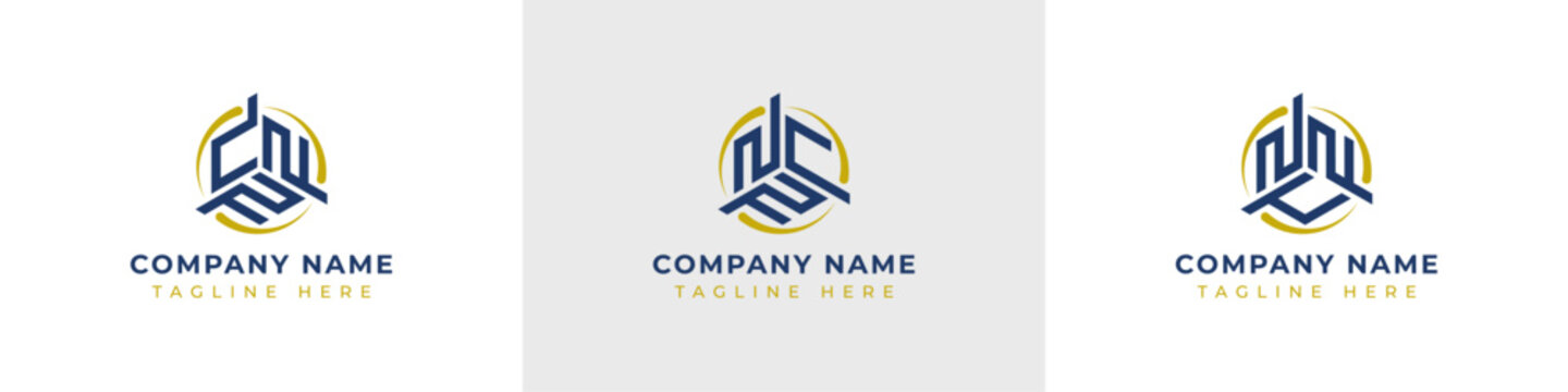 Letters CNN, NCN, NNN Monogram Logo Set, suitable for any business with CNN, NCN, NNN initials