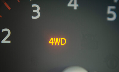 car dashboard lights, 4x4 or four-wheel drive light