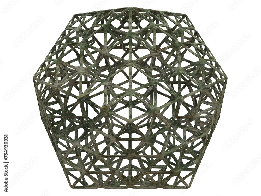 Poster wireframe shape icosahedron flake 3d print model