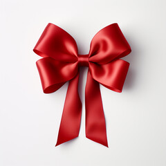 Naklejka premium Red bow on a white background сreated with Generative Ai