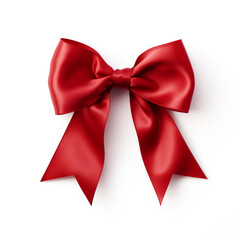 Naklejka premium Red bow on a white background сreated with Generative Ai