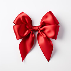Naklejka premium Red bow on a white background сreated with Generative Ai