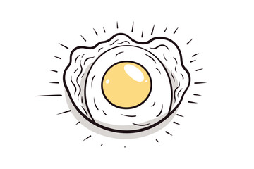 Egg Omelette doodle style vector illustration