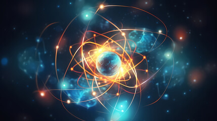 Obraz premium Atomic nucleus illustration