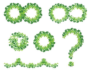 Vector question mark and infinity sign created from clover illustration