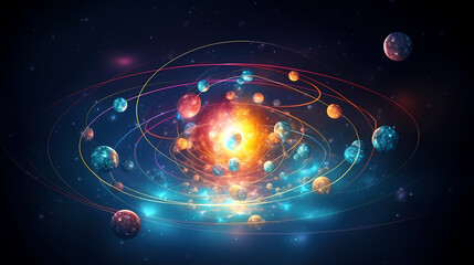 Obraz premium Atomic nucleus illustration