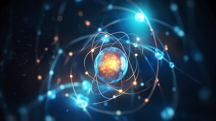 Atomic nucleus illustration