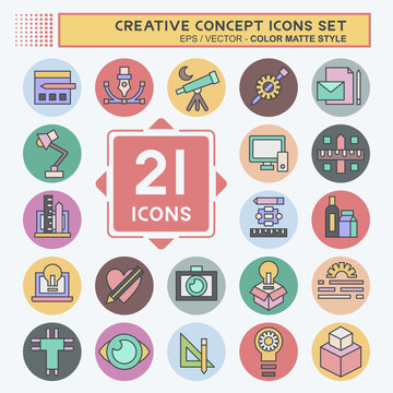 Icon Set Creative Concept. related to Education symbol. color mate style. simple design editable. simple illustration