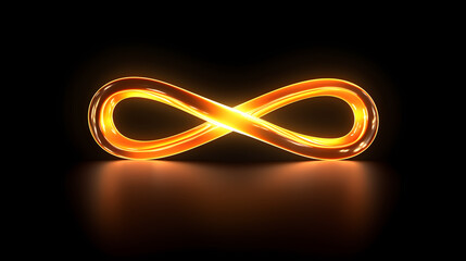 3d infinity symbol, beautiful glowing sign