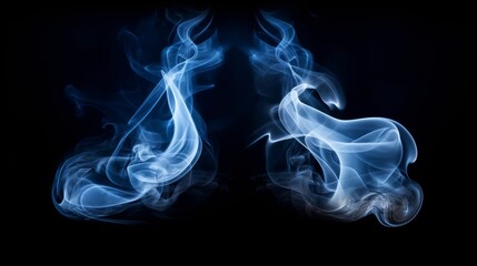 Fototapeta premium Double smoke light effect on dark background for dramatic and atmospheric visuals concept, banner