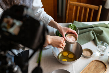 Сulinary blogger makes a video about cooking healthy and delicious food