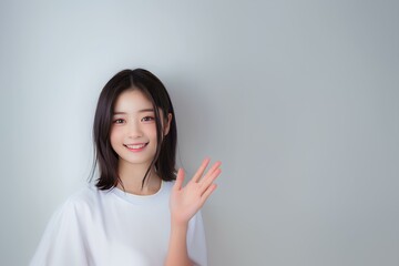 案内をする可愛い女性