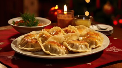 Christmas traditional dish pierogi