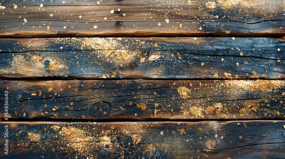 Aufkleber rustic wooden planks texture with sunlight and shadows - weathered wood surface background for desig