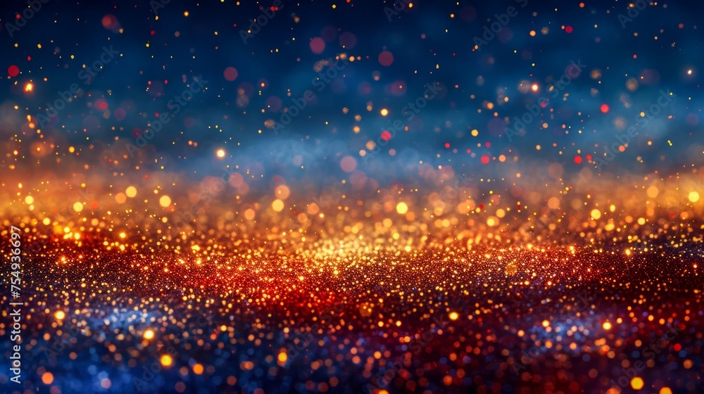 Poster abstract colorful glitter background with bokeh lights and festive atmosphere