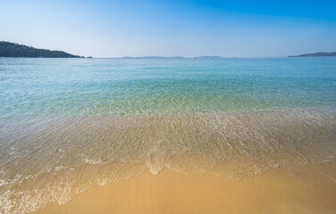 Famous Plage de Jean Blanc on French Riviera, France