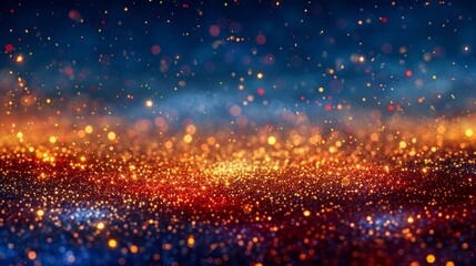 Abstract Colorful Glitter Background with Bokeh Lights and Festive Atmosphere