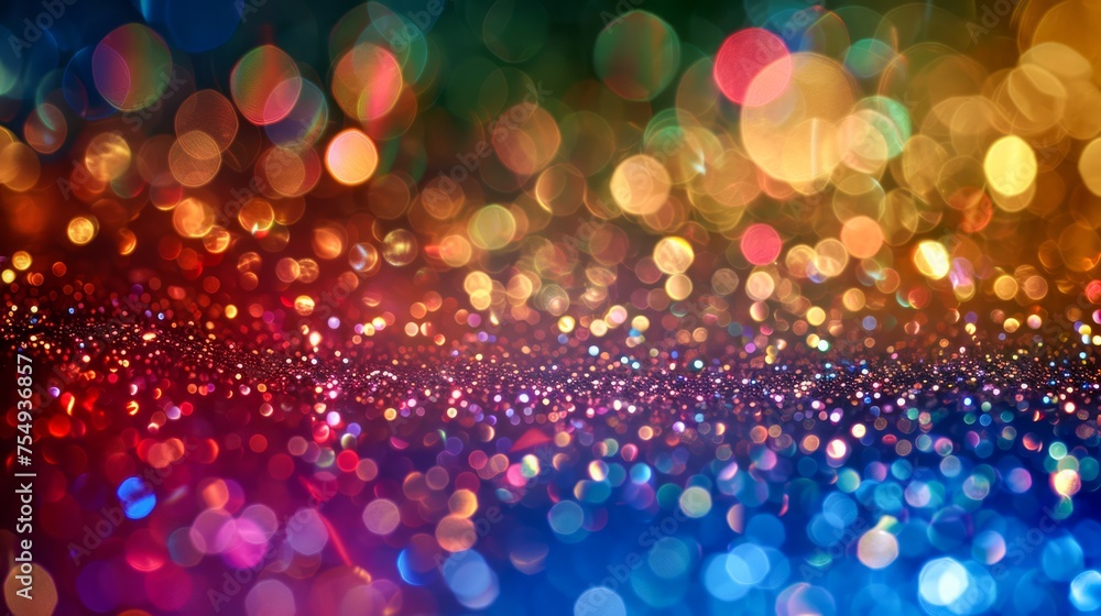 Poster colorful abstract bokeh lights background with vibrant dots and blurred illumination for festive des