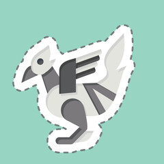 Sticker line cut Bird Statues. related to Cambodia symbol. simple design editable. simple illustration