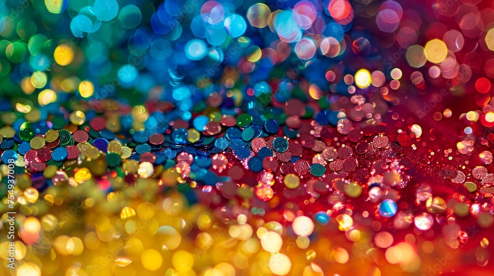 Aufkleber vibrant multicolored glitter background with shallow depth of field - abstract festive texture for c