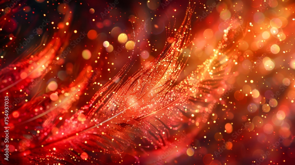 Aufkleber abstract red and golden sparkling background with vibrant swirling patterns for festive occasions an