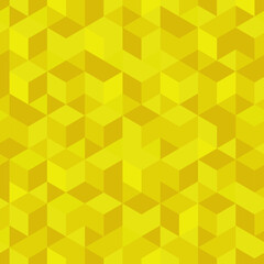 Yellow seamless triangle pattern. Bright geometric polygon print. Endless mosaic tile vibrant texture