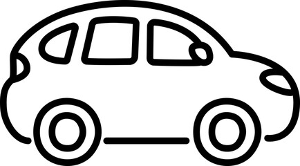 Crossover SUV car line icon in cute cartoon hand drawn doodle style. Vector clip art illustration.