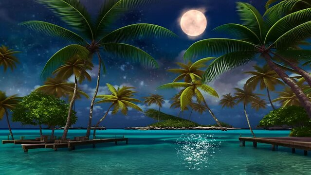  Live Wallpaper f&uuml;r Computer - Karibische Relax-Nacht 1.