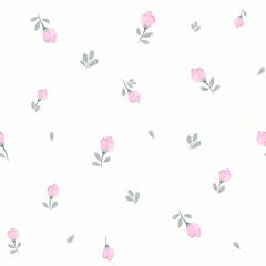 Fototapeta na wymiar Seamless pattern of small pink flowers for fabric, textile, wallpaper, baby clothes, printed products, ditsy print, digital paper