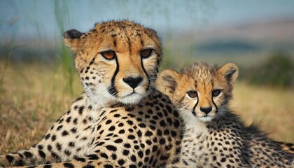 momma and baby cheetah