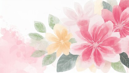 elegant flower with watercolor style for background and invitation wedding card image