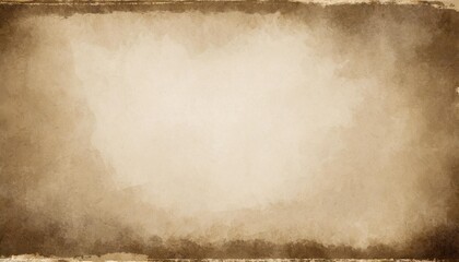 brown background paper texture in old vintage sepia color with distressed grunge borders and light beige center design antique grungy elegant frame