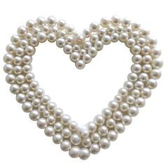 Obraz premium Elegant Pearls Arranged in a Heart Shape, Representing the Concept of Romantic Luxury and Elegance.