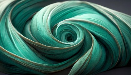 a quiet swirl of mint green and seafoam blue abstract shape