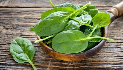 green leafs fresh spinach spinacia oleracea - obrazy, fototapety, plakaty