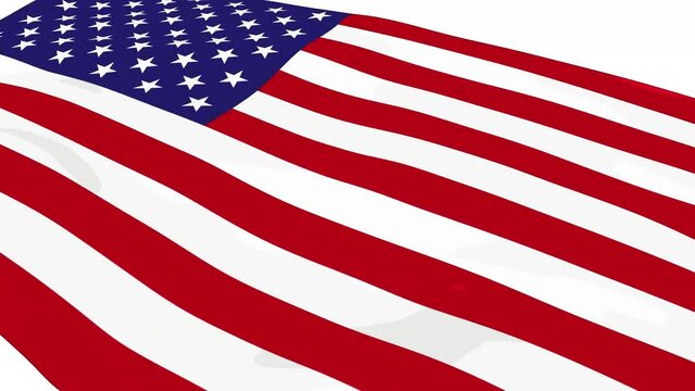 The US flag flutters in the wind. Rendering animation.
