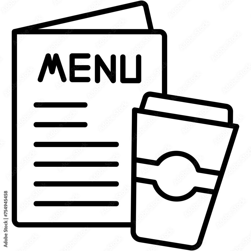 Sticker coffee menu icon