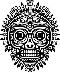 mexican aztec tattoo design vector