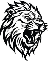 aztec roaring lion tattoo design vector