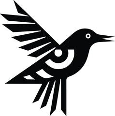 vector illustration of a flying bird for tattoo design, logo and stickers
