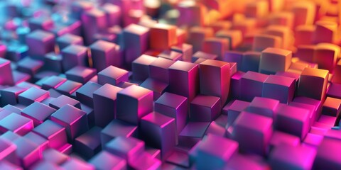 A colorful image of blocks with a purple background