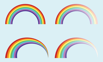 Cartoon rainbow. Colourful rainbows, Vector Illustration