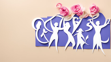 Fototapeta premium silhouettes of different girls with flowers