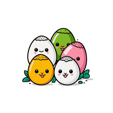Illustration of a Cheerful Easter Egg Pyramid