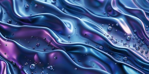 Obraz premium A blue fabric with water droplets on it
