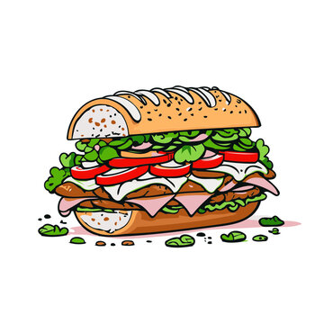 Illustration of a Savory Tower Burger